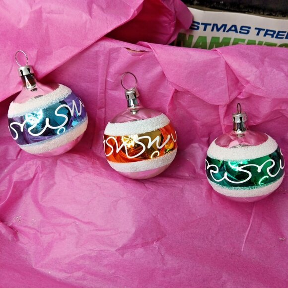 Vintage Poland Christmas Baubles 12pcs Set With Box Nice Set! - Picture 4 of 16